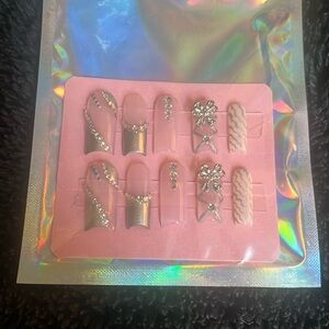 Handmade GelX Nails By Me. Silver